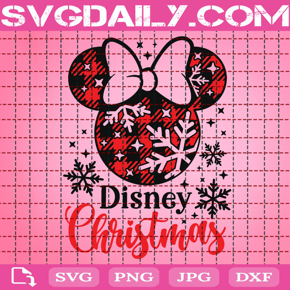 Disney Christmas Svg Minnie Plaid Svg Disney Plaid Svg Minnie Snowflake Head Svg Minnie Christmas Svg Svg Png Dxf Eps AI Instant Download