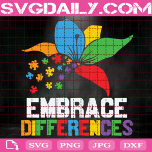 Embrace Differences Svg, Color Puzzle Svg, Autism Svg, Autism Awareness Svg, Autism Month Svg, Autism Support Svg, Instant Download