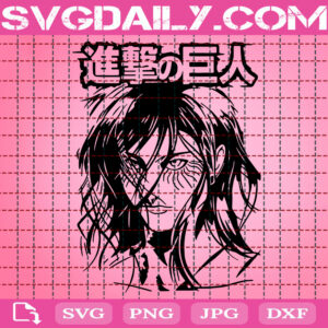 Eren Face Svg, Eren Yeager Svg, Attack On Titan Svg, Anime Cartoon Svg, Anime Svg, Svg Png Dxf Eps Download Files