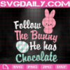 Follow The Bunny He Has Chocolate Svg, Bunny Easter Svg, Easter Svg, Easter Day Svg, Happy Easter Svg, Svg Png Dxf Eps Instant Download