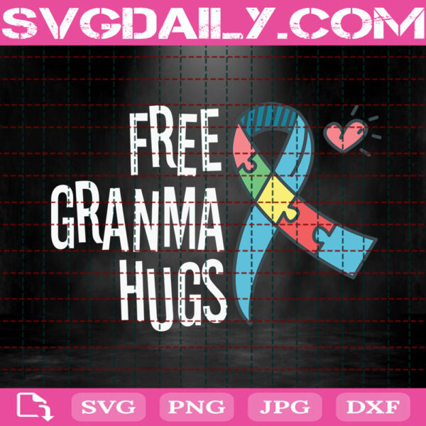 Free Grandma Hugs Autism Svg, Autism Svg, Autism Awarenes Svg, Autism Ribbon Svg, Puzzle Svg, Autism Month Svg, Autism Gift Svg, Instant Download