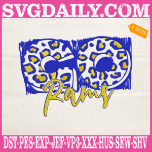 Go Rams Embroidery Files, Go Rams Leopard Embroidery Machine, Los Angeles Rams Embroidery Design Instant Download