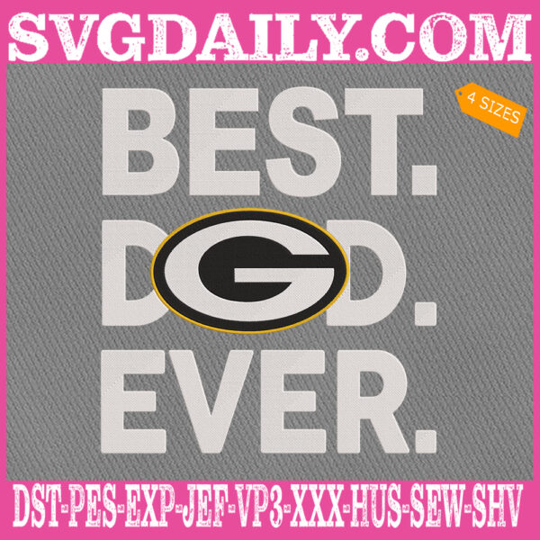 Green Bay Packers Embroidery Files, Best Dad Ever Embroidery Design, NFL Sport Machine Embroidery Pattern, Embroidery Design Instant Download