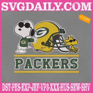 Green Bay Packers Snoopy Embroidery Files, Green Bay Packers Embroidery Machine, NFL Sport Embroidery Design Instant Download