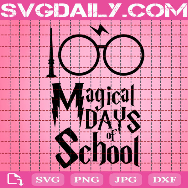 Harry Potter 100 Magical Days Of School Svg, 100 Days Harry Potter Svg, Wizard Svg, School Svg, Harry Potter Svg, Svg Png Dxf Eps Instant Download
