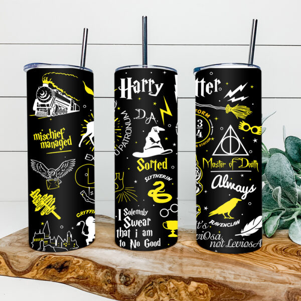 Harry Potter 20oz Tumbler Skinny, Wizard World Skinny Straight, Hogwarts Skinny Straight, Tumbler Wrap Potter, Full Tumbler Wrap