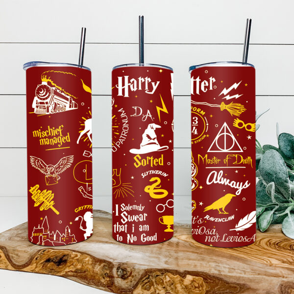 Harry Potter Tumbler Skinny, Wizard World 20oz Skinny Straight, Tumbler Wrap Potter, Hogwarts Skinny Straight, Full Tumbler Wrap