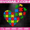 Heart Puzzle Autism Svg, Autism Puzzle Svg, Autism Svg, Autism Awareness Svg, Puzzle Piece Svg, Autism Month Svg, Digital Download