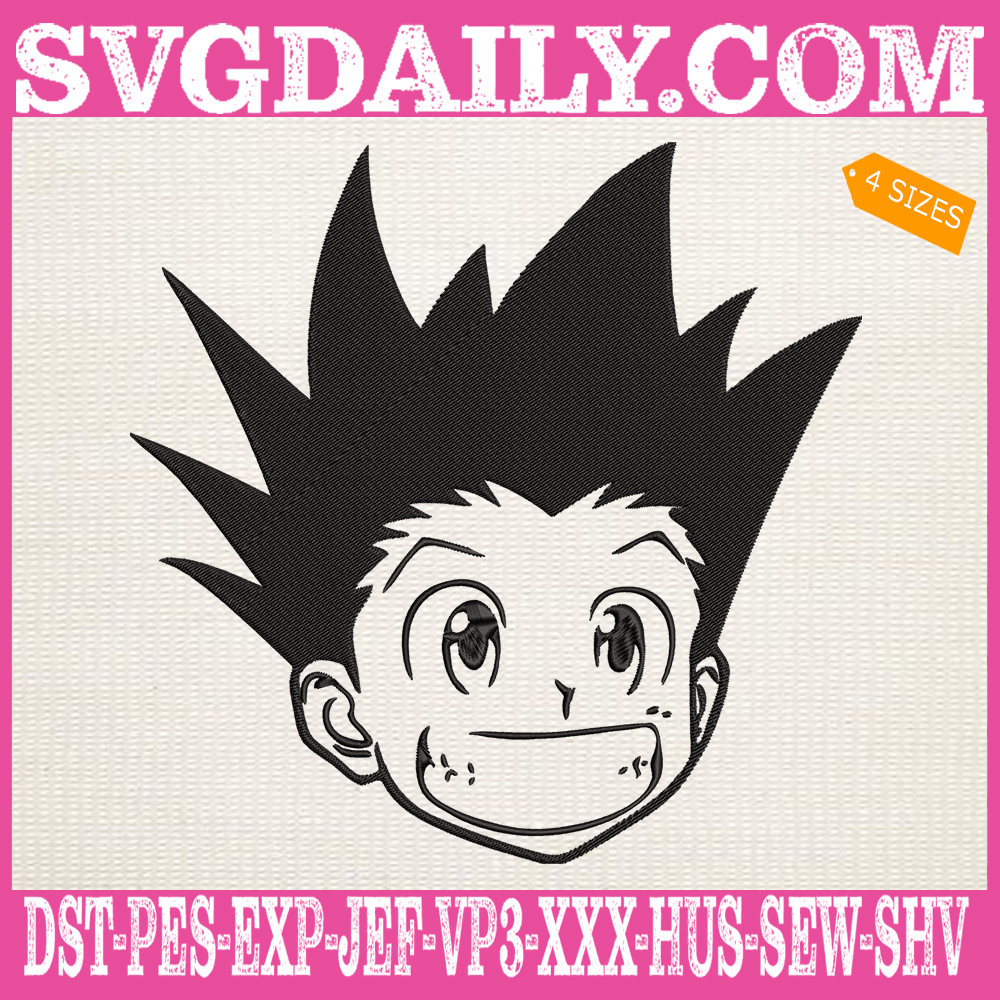 Hunter x Hunter Face Embroidery Design Smiling Gon Freecss Embroidery Design Manga Embroidery Design Hunter x Hunter Anime Embroidery Design