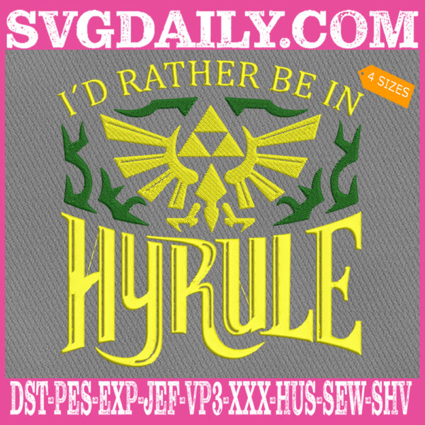I'd Rather Be In Hyrule Embroidery Design, The Legend Of Zelda Embroidery Design, Triforce Embroidery Design, Embroidery Design
