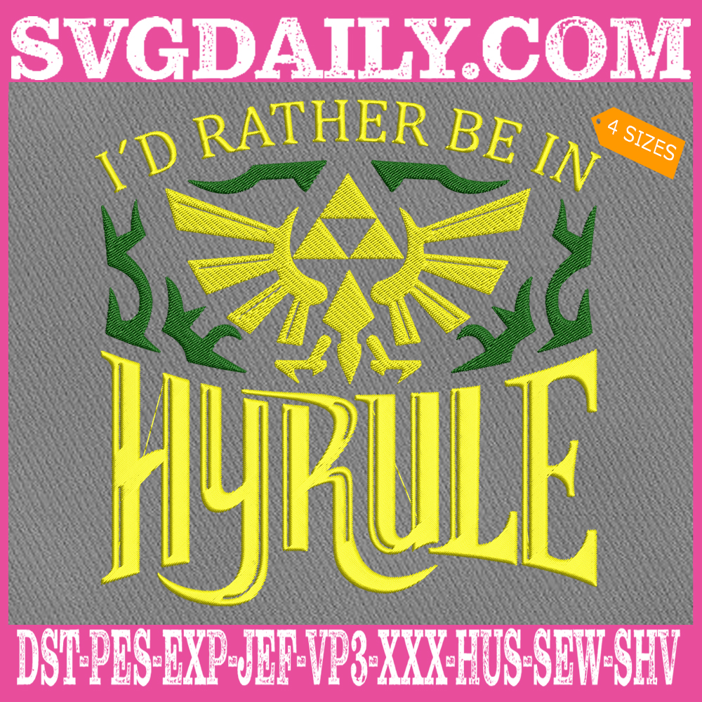 Id Rather Be In Hyrule Embroidery Design The Legend Of Zelda Embroidery Design Triforce Embroidery Design Embroidery Design