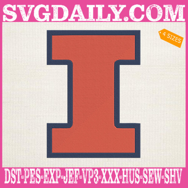 Illinois Fighting Illini Embroidery Machine, Football Team Embroidery Files, NCAAF Embroidery Design, Embroidery Design Instant Download