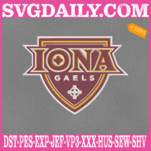 Iona Gaels Embroidery Machine, Sport Team Embroidery Files, NCAAM Embroidery Design, Embroidery Design Instant Download