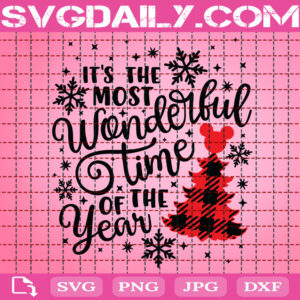 It's The Most Wonderful Time Of The Year Svg, Disney Christmas Svg, Christmas Tree Mickey Svg, Disney Plaid Svg, Christmas Disney Trip Svg