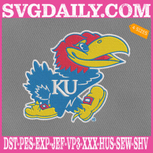Kansas Jayhawks Embroidery Machine, Football Team Embroidery Files, NCAAF Embroidery Design, Embroidery Design Instant Download
