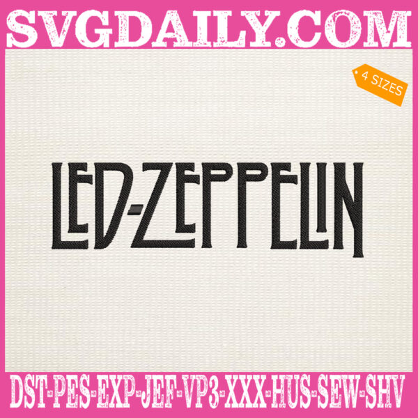 Led Zeppelin Band Logo Embroidery Design, Led Zeppelin Embroidery Design, Rock Band Logo Embroidery Design, Music Band Embroidery Design