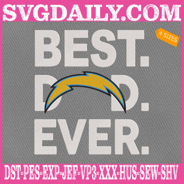 Los Angeles Chargers Embroidery Files, Best Dad Ever Embroidery Design, NFL Sport Machine Embroidery Pattern, Embroidery Design Instant Download