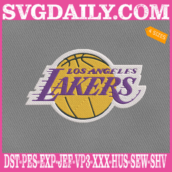 Los Angeles Lakers Embroidery Machine, Basketball Team Embroidery Files, NBA Embroidery Design, Embroidery Design Instant Download