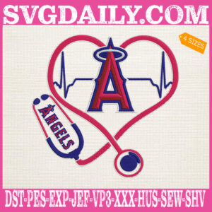Los Angeles Nurse Stethoscope Embroidery Files, Baseball Embroidery Design, MLB Embroidery Machine, Nurse Sport Machine Embroidery Pattern