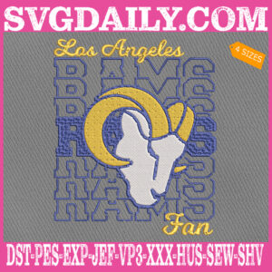 Los Angeles Rams Embroidery Files, LA Rams Embroidery Machine, Rams Football Embroidery Design Instant Download