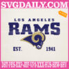 Los Angeles Rams Est 1941 Embroidery Files, Los Angeles Rams Embroidery Machine, NFL Football Embroidery Design Instant Download
