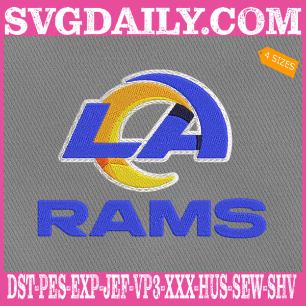Los Angeles Rams Logo Embroidery Files, Rams Football Embroidery Machine, Football Team Embroidery Design Instant Download