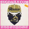 Los Angeles Rams Skull Embroidery Files, Football NFL Embroidery Machine, LA Rams Skull Embroidery Design Instant Download