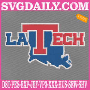 Louisiana Tech Bulldogs Embroidery Machine, Football Team Embroidery Files, NCAAF Embroidery Design, Embroidery Design Instant Download