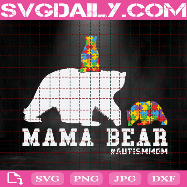 Mama Bear Puzzle Svg, Bear Autism Svg, Autism Mom Svg, Autism Svg, Autism Awareness Svg, Puzzle Piece Svg, Autism Month Svg, Instant Download