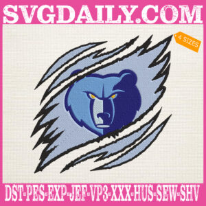 Memphis Grizzlies Embroidery Design, Grizzlies Embroidery Design, Basketball Embroidery Design, NBA Embroidery Design, Sport Embroidery Design