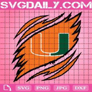 Miami Hurricanes Claws Svg, Football Svg, Football Team Svg, NCAAF Svg, NCAAF Logo Svg, Sport Svg, Instant Download