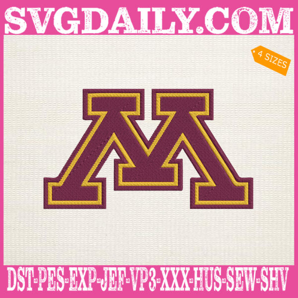 Minnesota Golden Gophers Embroidery Machine, Football Team Embroidery Files, NCAAF Embroidery Design, Embroidery Design Instant Download