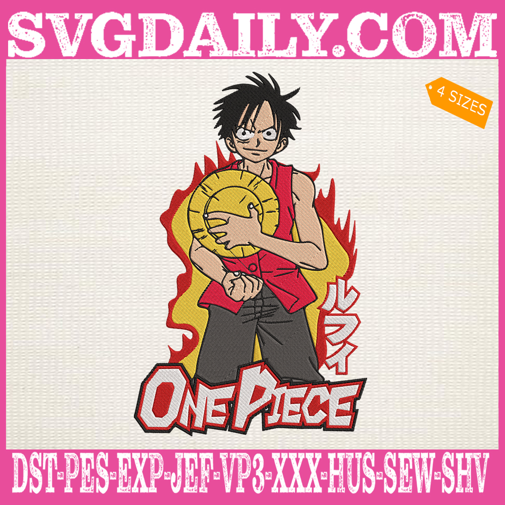 Monkey D. Luffy Embroidery Design Monkey D. Luffy With Straw Hat Embroidery Design One Piece Embroidery Design Luffy Embroidery Design Anime Embroidery Design