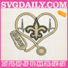 New Orleans Saints Heart Stethoscope Embroidery Files, Football Teams Embroidery Design, NFL Embroidery Machine, Nurse Sport Machine Embroidery Pattern