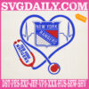 New York Rangers Heart Stethoscope Embroidery Files, Hockey Teams Embroidery Design, NHL Embroidery Machine, Nurse Sport Machine Embroidery Pattern