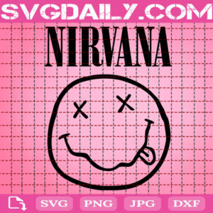 Nirvana Smiley Face Svg, Nirvana Smiley Svg, Rock Band Svg, Nirvana Rock Band Svg, Nirvana Logo Svg, 90s Rock Band Svg, Instant Download