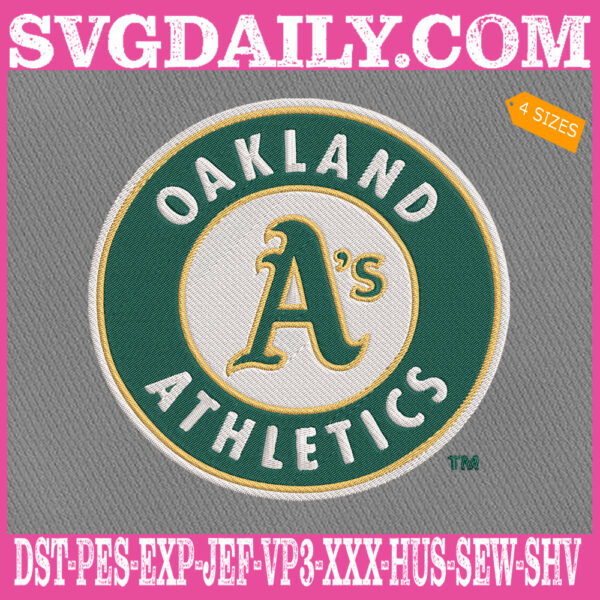 Oakland Athletics Logo Embroidery Machine, Baseball Logo Embroidery Files, MLB Sport Embroidery Design, Embroidery Design Instant Download