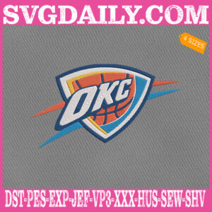 Oklahoma City Thunder Embroidery Machine, Basketball Team Embroidery Files, NBA Embroidery Design, Embroidery Design Instant Download
