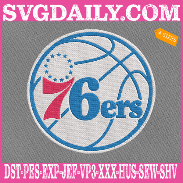 Philadelphia 76ers Embroidery Machine, Basketball Team Embroidery Files, NBA Embroidery Design, Embroidery Design Instant Download