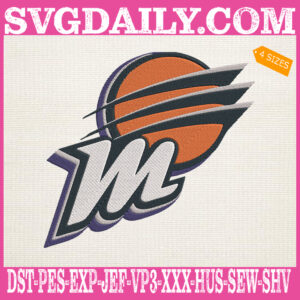 Phoenix Mercury Embroidery Files, Women's Basketball Team Embroidery Machine, WNBA Embroidery Design Instant Download