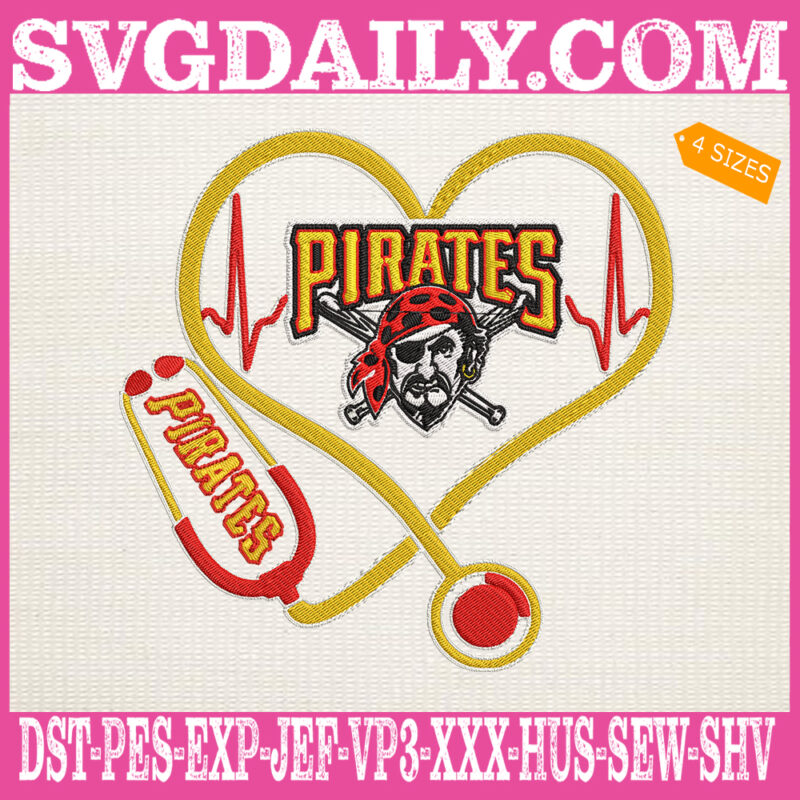 Pittsburgh Pirates Nurse Stethoscope Embroidery Files, Baseball