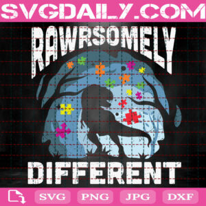 Rawrsomely Different Dinosaurs Autism Awareness Puzzle Svg, Dinosaurs Autism Svg, Autism Awareness Svg, Autism Svg, Autism Month Svg, Instant Download