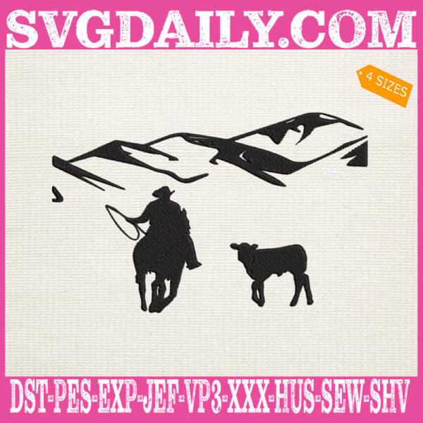 Ride Horse Yellowstone Embroidery Files, Cowboy Riding Horse Embroidery Design, Cowboy Embroidery Machine, Horse Riding Machine Embroidery Pattern