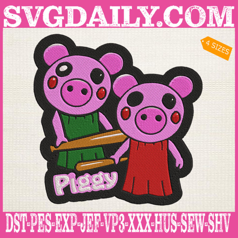 Roblox Piggy Embroidery File Design Roblox Embroidery Design Piggy