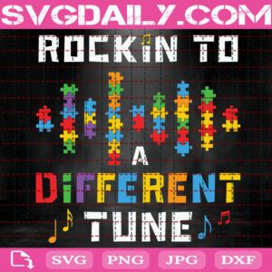 Rockin To Different Tune Svg, Guitar Autism Awareness Music Svg, Autism Svg, Autism Puzzle Svg, Autism Month Svg, Instant Download