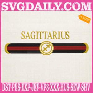 Sagittarius Embroidery Files, Horoscope Embroidery Design, Astrology Embroidery Machine, Zodiac Sign Machine Embroidery Pattern