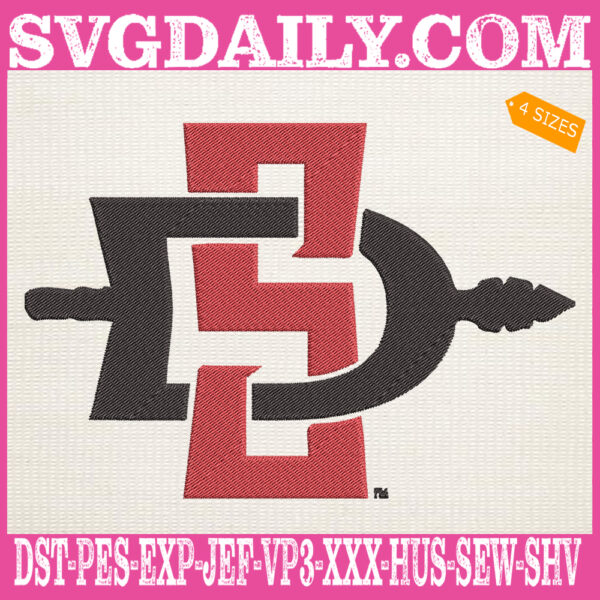 San Diego State Aztecs Embroidery Machine, Football Team Embroidery Files, NCAAF Embroidery Design, Embroidery Design Instant Download