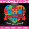 Sensory Mom Accept Love Advocate Svg, Autism Svg, Autism Awareness Svg, Puzzle Heart Autism Svg, Happy Autism Day Svg, Instant Download