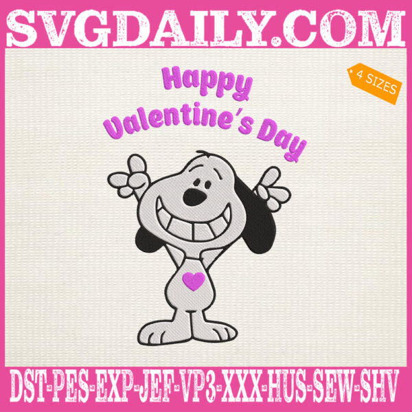 Snoopy Happy Valentine's Day Embroidery Files, Snoopy Valentine Embroidery Machine, Snoopy Love Embroidery Design Instant Download