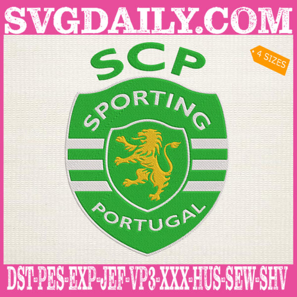 Sporting Lisbon Embroidery Design, Sporting Embroidery Design, Liga NOS Embroidery Design, UEFA Champions League Embroidery Design, Embroidery Design